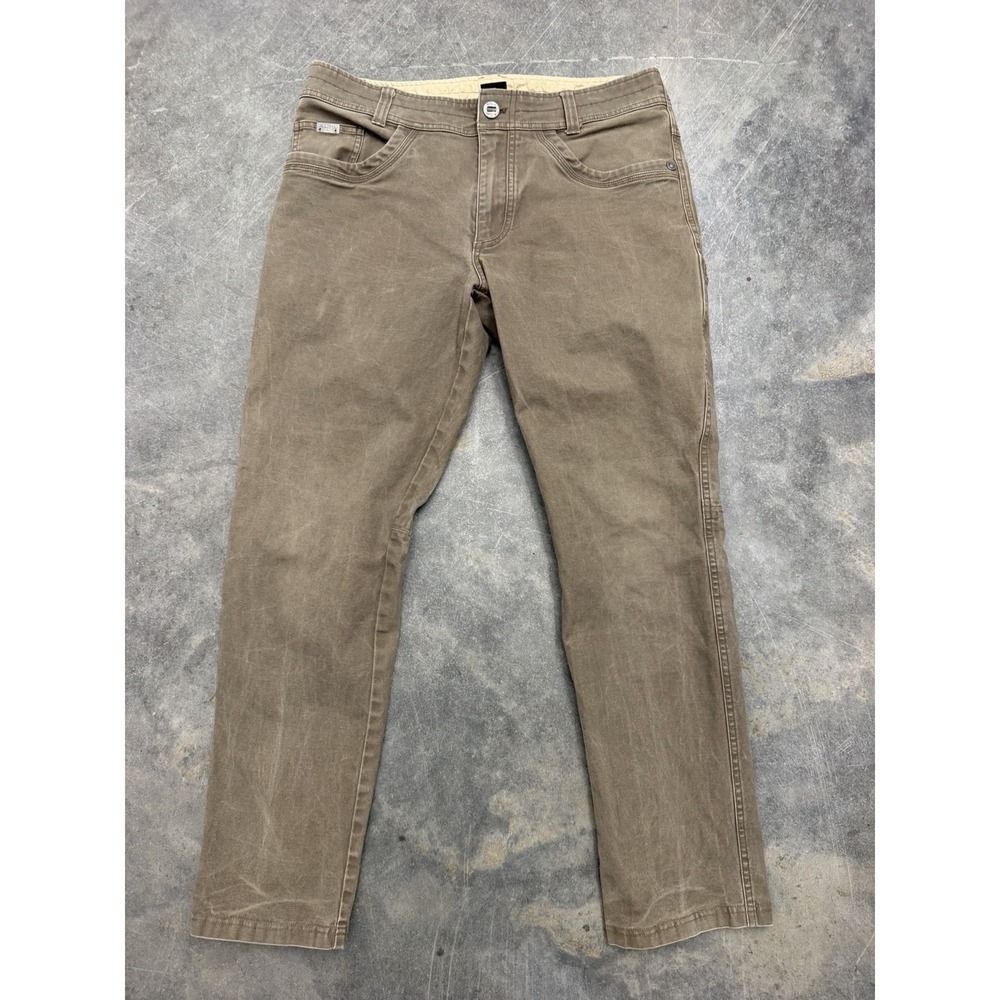 Kuhl The Law Jean Men's 34x30 Brown Khaki Tan Patina Dye Canvas Duck Work Chore